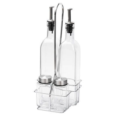 METAL STANDLI 4LÜ CAM SOSLUK SETİ 500ML/80ML