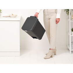 Brabantia - STEPUP KOYU GRİ PLASTİK PEDALLI ÇÖP KUTUSU 25L (1)